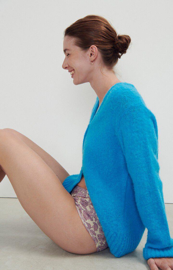 American Vintage Gilet Femme East - PARADISIAQUE CHINE 44 Manches Longues Bleu - H23