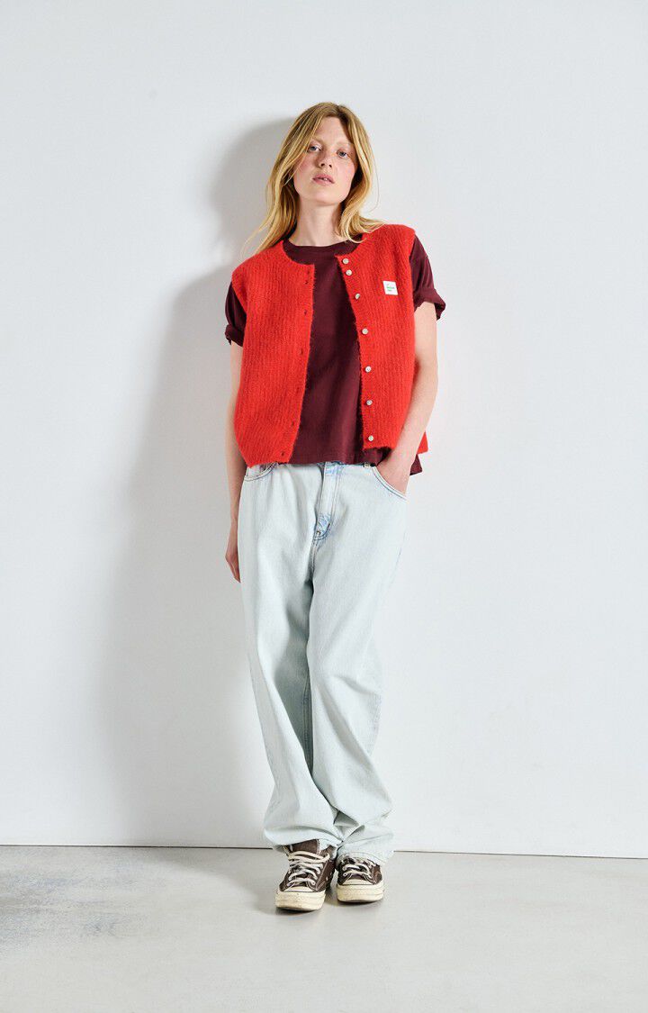 American Vintage Gilet Femme East - PIMENT CHINE 0 Sans Manches Rouge - E25