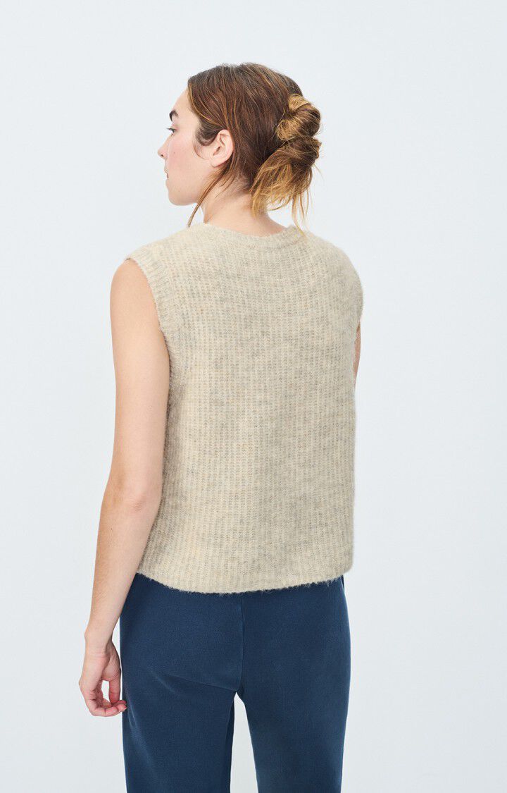 American Vintage Gilet Femme East - POUDREUSE CHINE 0 Sans Manches Beige - E25