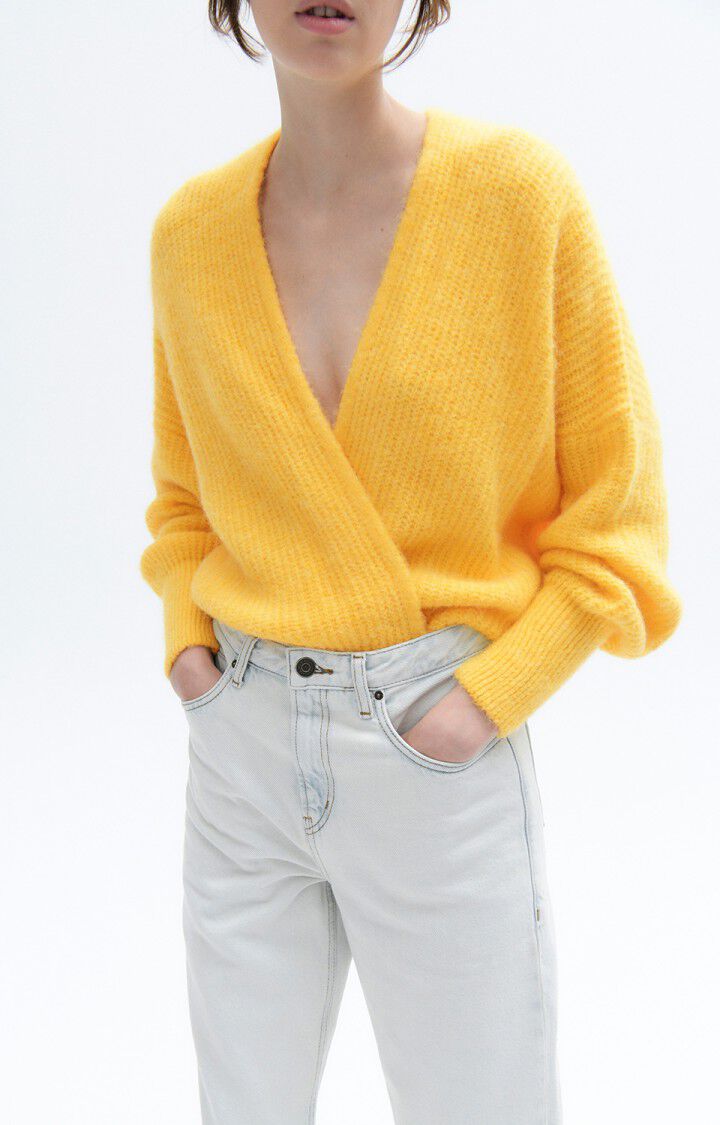 American Vintage Gilet Femme East - SOLEIL CHINE 43 Manches Longues Jaune - E23