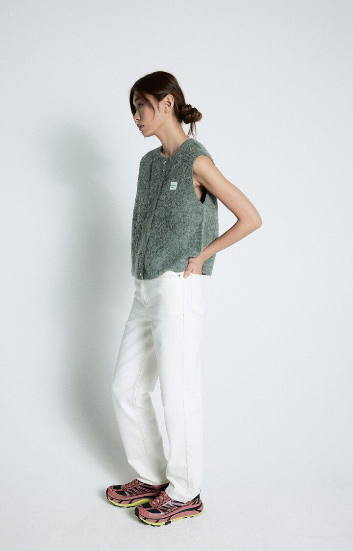 American Vintage Gilet Femme East - TORTUE CHINE 0 Sans Manches Vert - E25