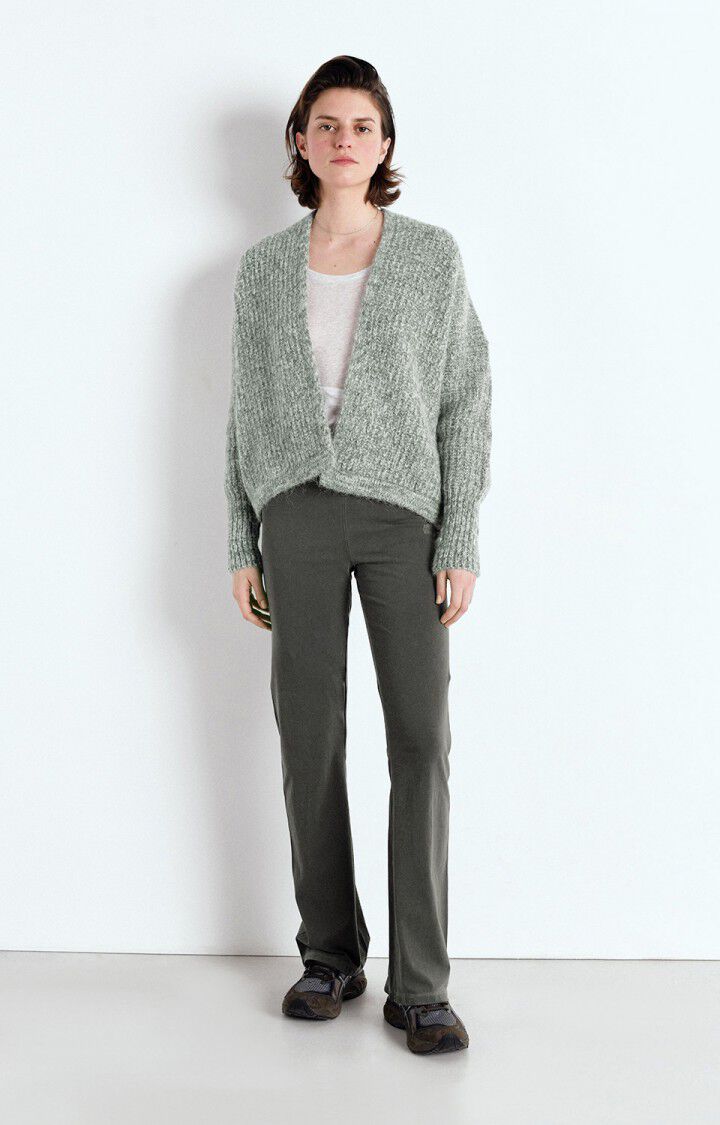 American Vintage Gilet Femme East - TORTUE MOULINE 43 Manches Longues Vert - E25