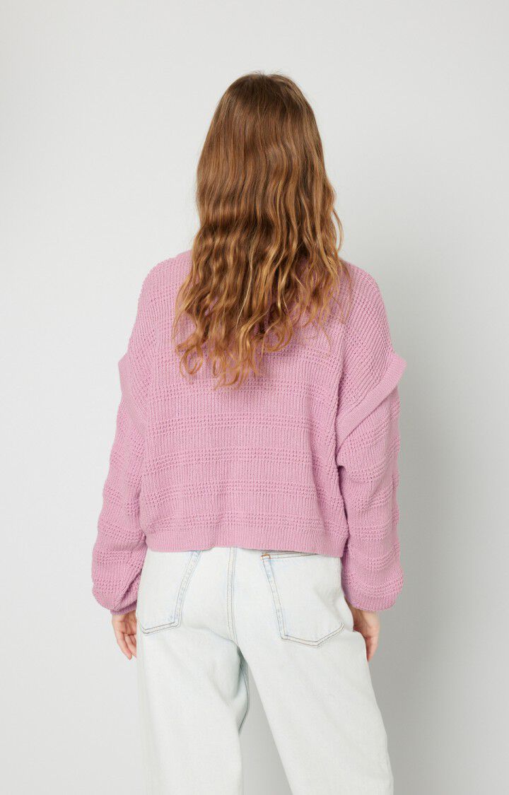 American Vintage Gilet Femme Fafpark - ROSE POUDREE Manches Longues Rose - E22B