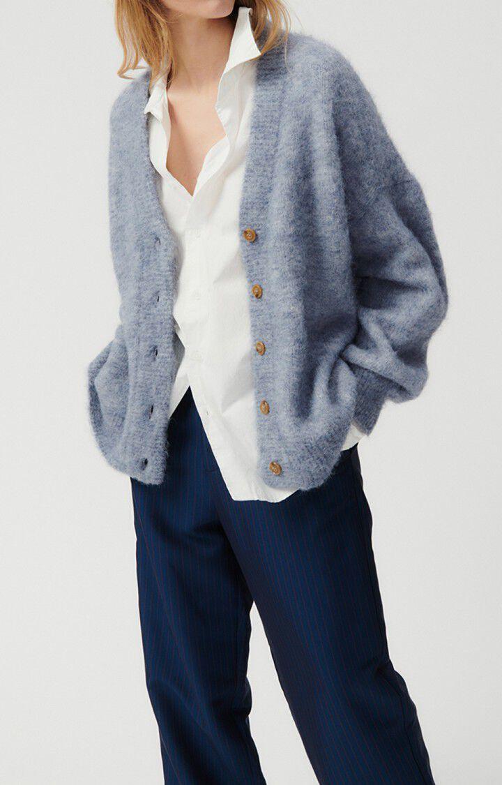american vintage Gilet femme Foubay - HORIZON CHINE 50 Manches longues Bleu - E23