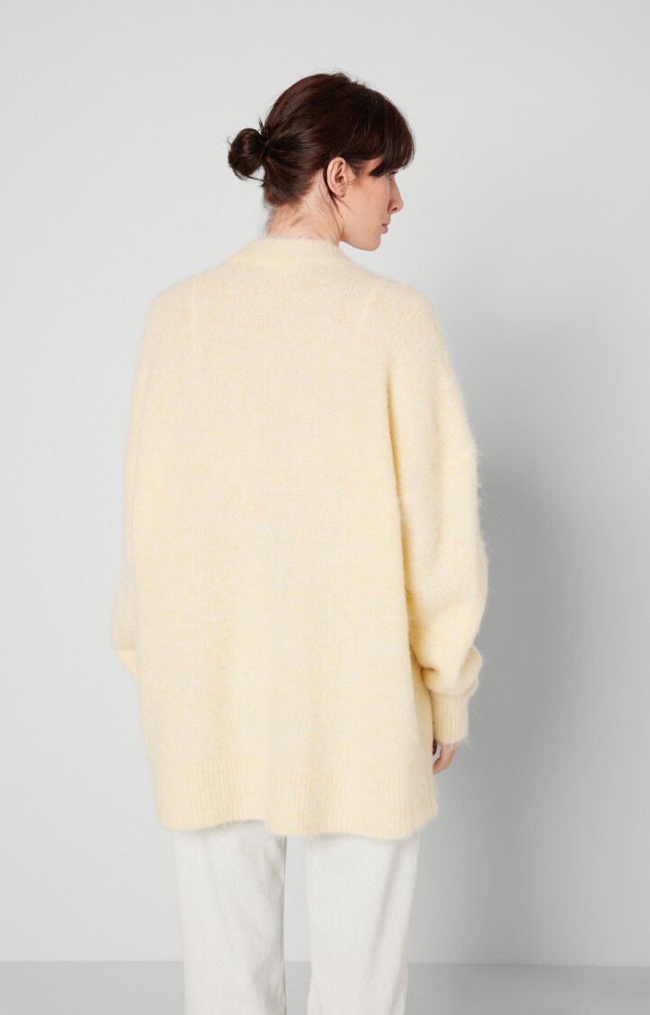 American Vintage Gilet Femme Foubay - LEMON CURD CHINE 50 Manches Longues Beige - H22