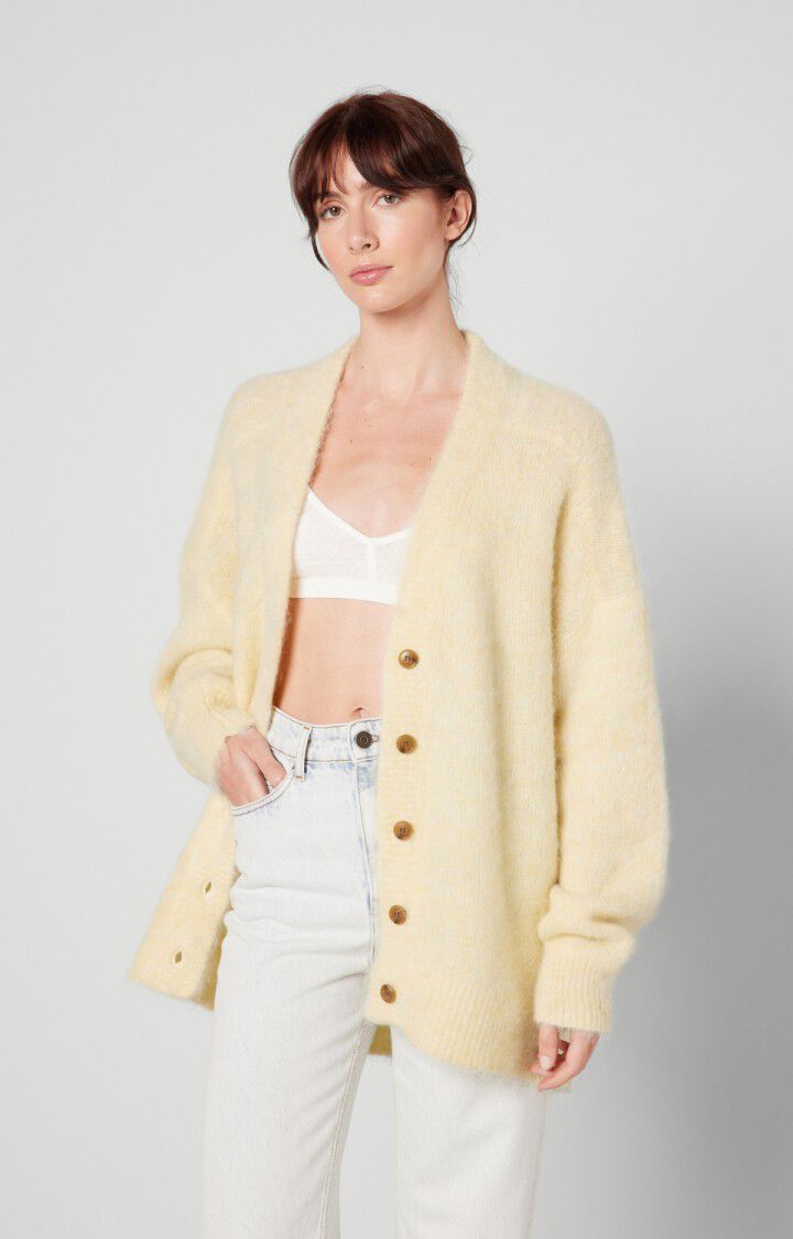 american vintage Gilet femme Foubay - LEMON CURD CHINE 50 Manches longues Beige - H22