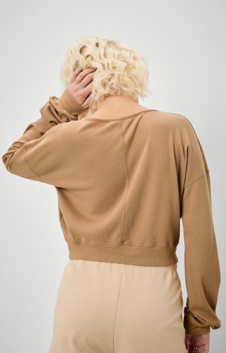 American Vintage Gilet Femme Ketown - PRALINE 56 Manches Longues Marron - H22