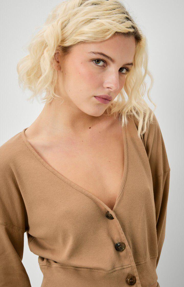 American Vintage Gilet Femme Ketown - PRALINE 56 Manches Longues Marron - H22