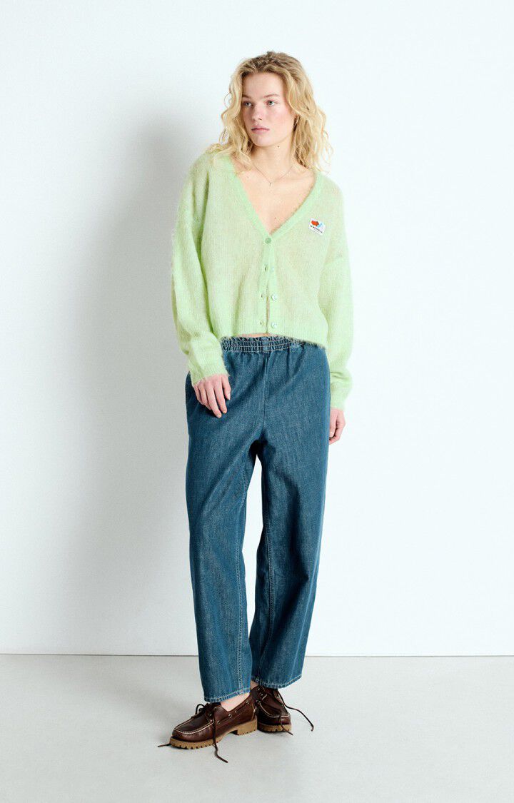 american vintage Gilet femme Nenybay - AMANDE 49 Manches longues Vert - E25