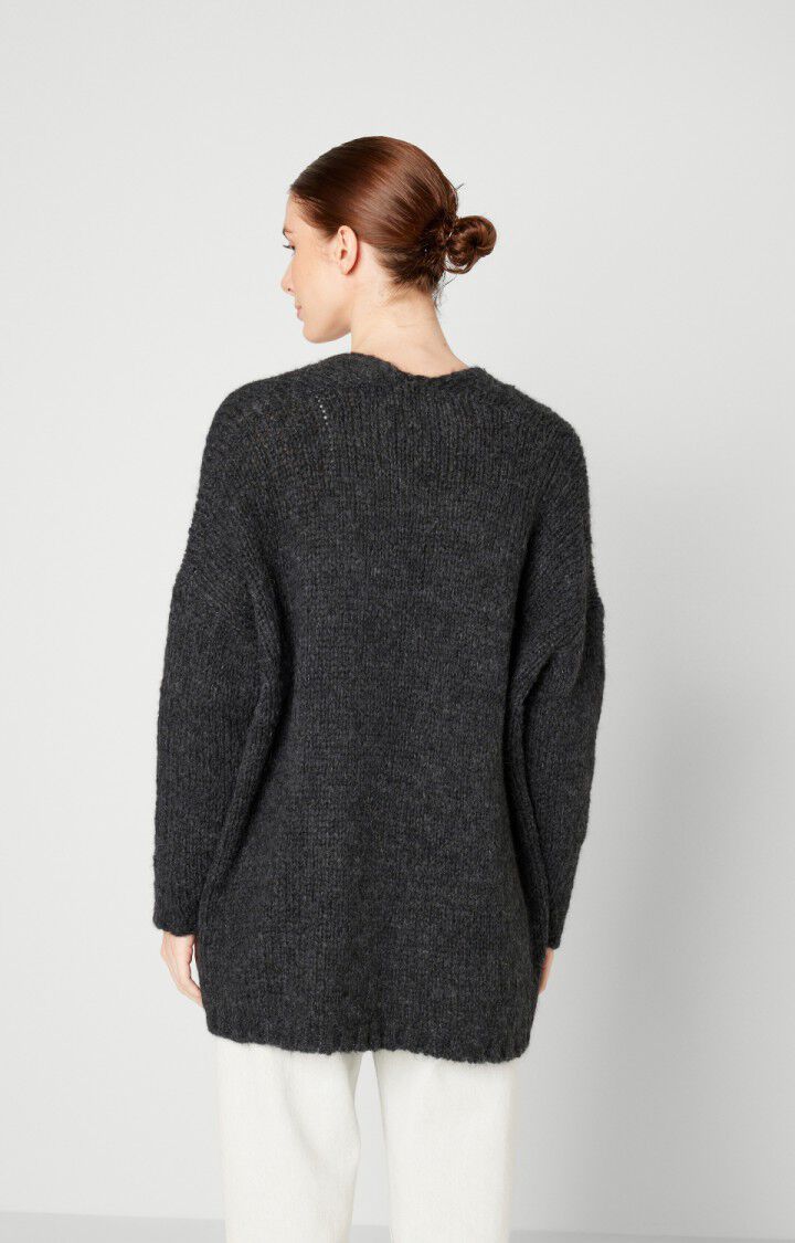 American Vintage Gilet Femme Noboo - ANTHRACITE CHINE 42 Manches Longues Gris - E24