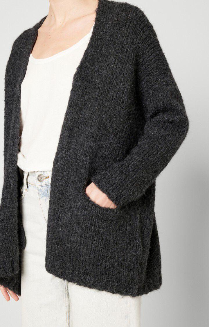 American Vintage Gilet Femme Noboo - ANTHRACITE CHINE 42 Manches Longues Gris - E24