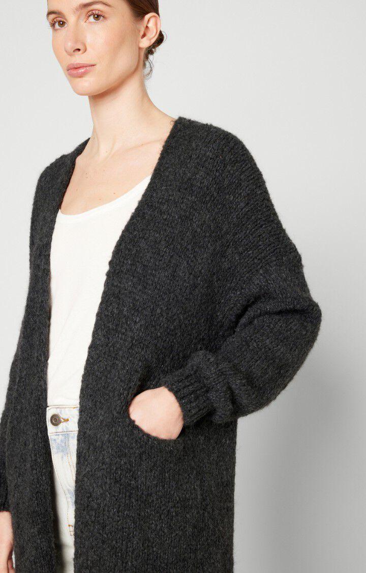 American Vintage Gilet Femme Noboo - ANTHRACITE CHINE 55 Manches Longues Gris - E24