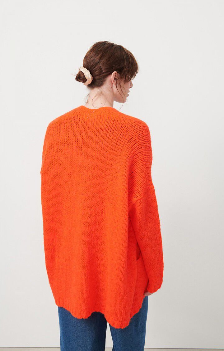 American Vintage Gilet Femme Noboo - CORAIL FLUO 42 Manches Longues Rouge - H22