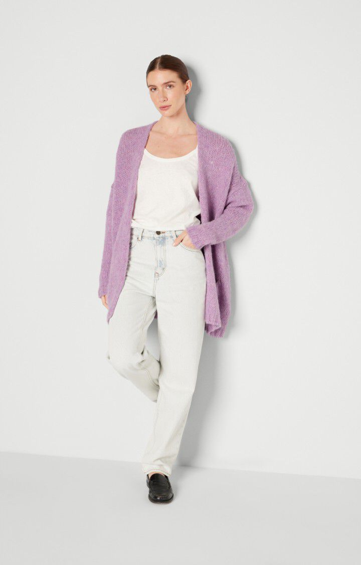 American Vintage Gilet Femme Noboo - LILAS CHINE 42 Manches Longues Violet - H22