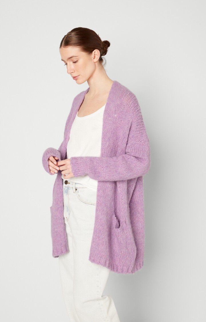 american vintage Gilet femme Noboo - LILAS CHINE 42 Manches longues Violet - H22