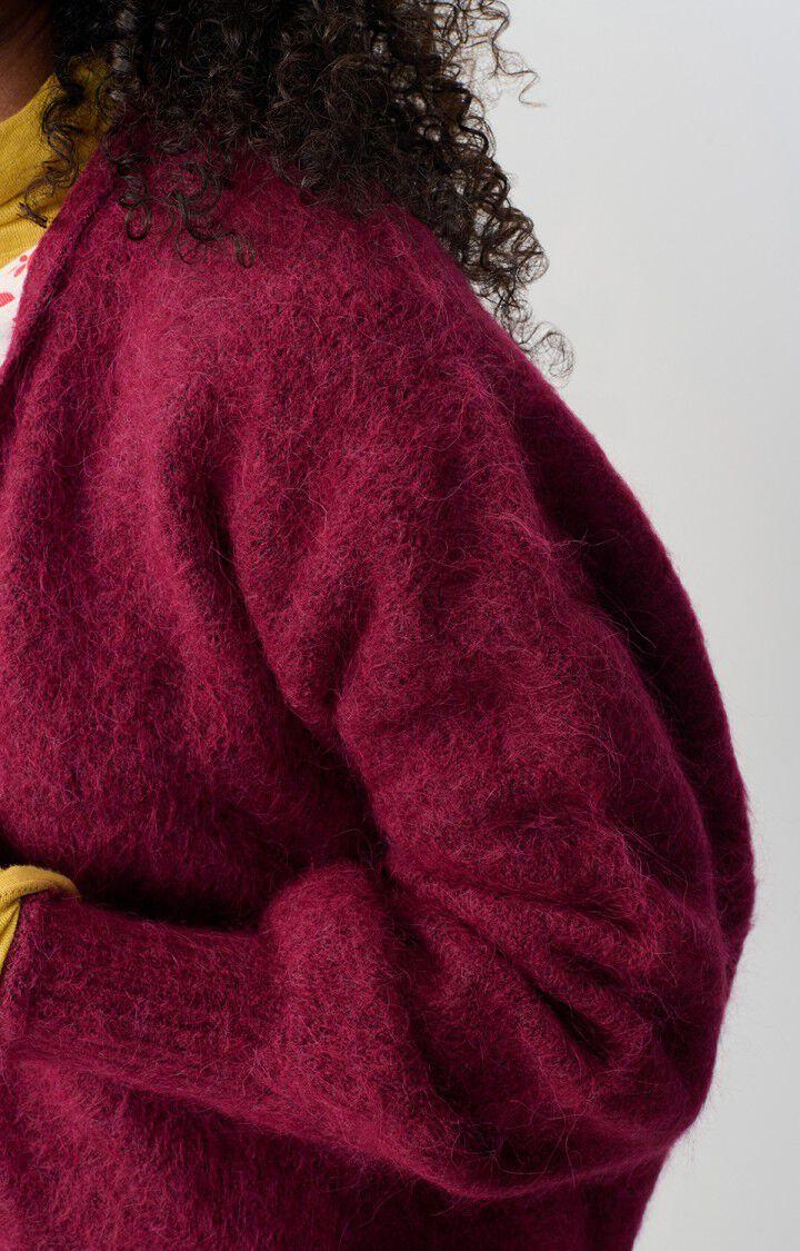 American Vintage Gilet Femme Nuny - BORDEAUX CHINE 42 Manches Longues Rouge - H24