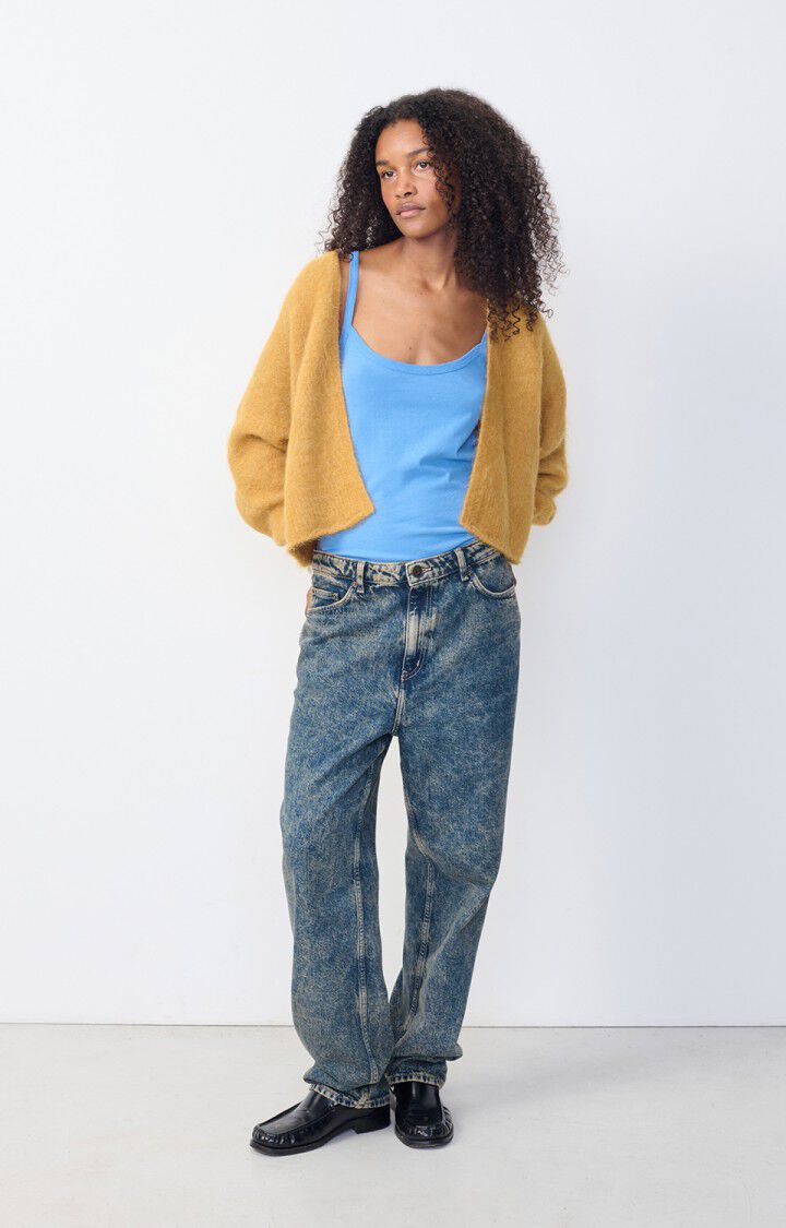 American Vintage Gilet Femme Nuny - MIEL CHINE 42 Manches Longues Marron - H24