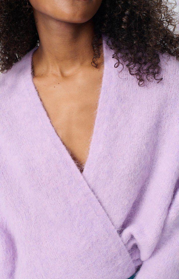 American Vintage Gilet Femme Nuny - ORCHIDEE CHINE 42 Manches Longues Rose - H24