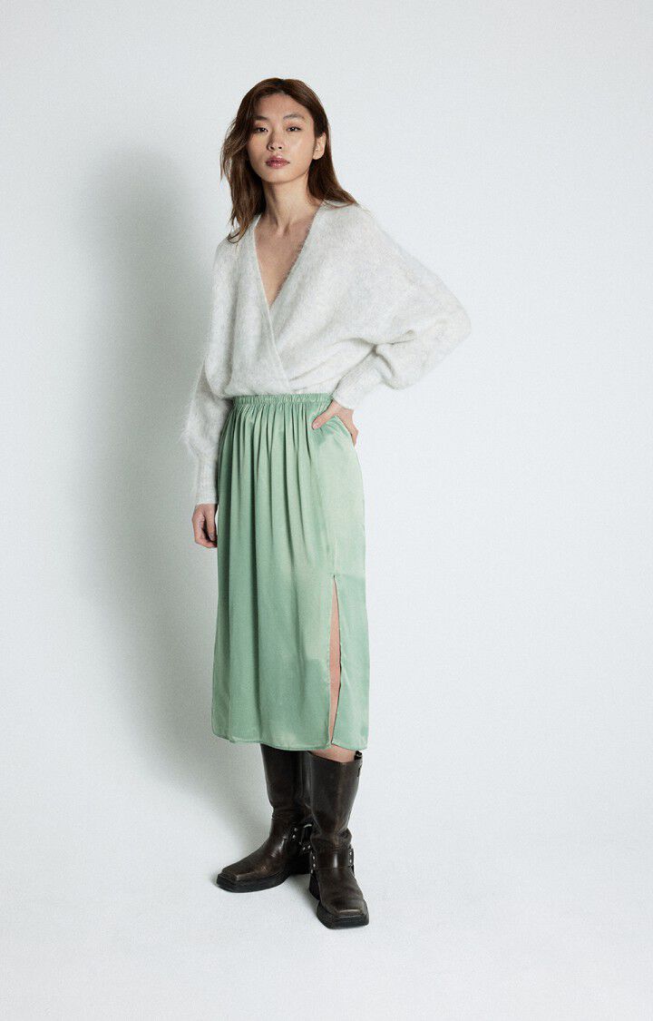 American Vintage Gilet Femme Nuny - POLAIRE CHINE 42 Manches Longues Gris - E25