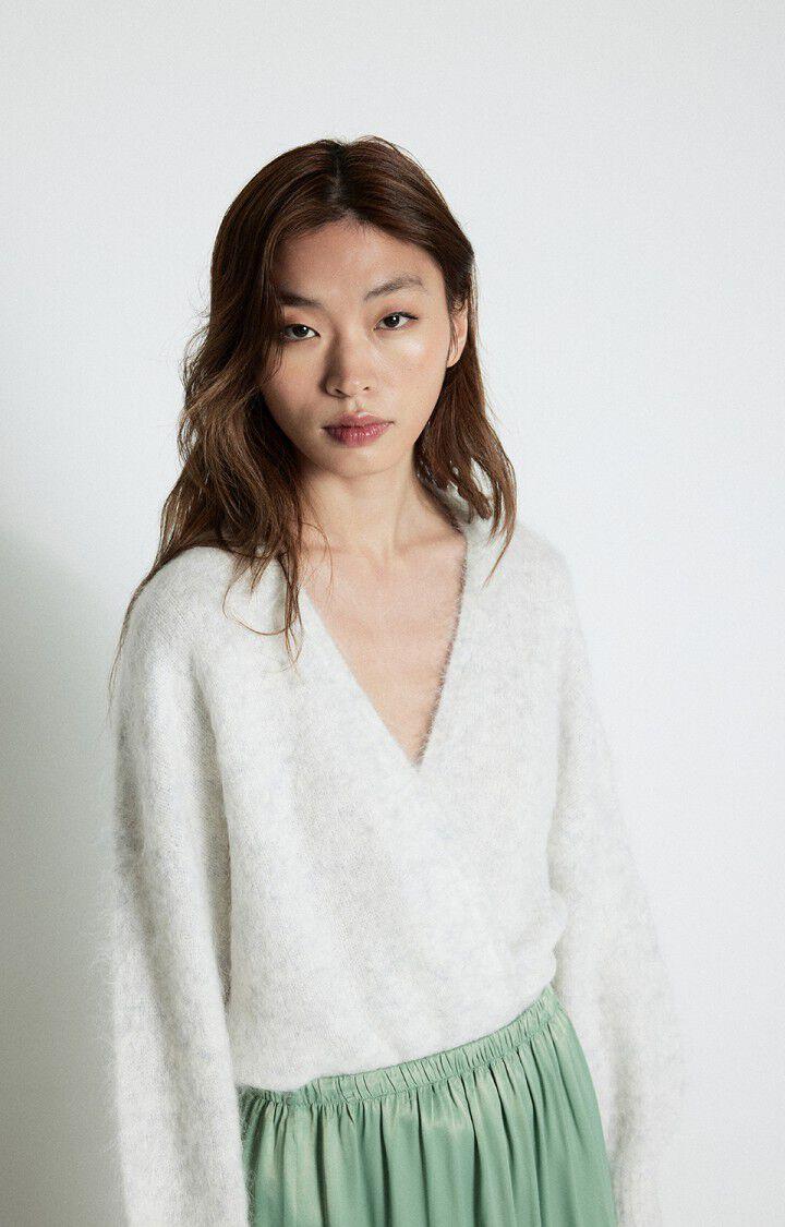 american vintage Gilet femme Nuny - POLAIRE CHINE 42 Manches longues Gris - E25