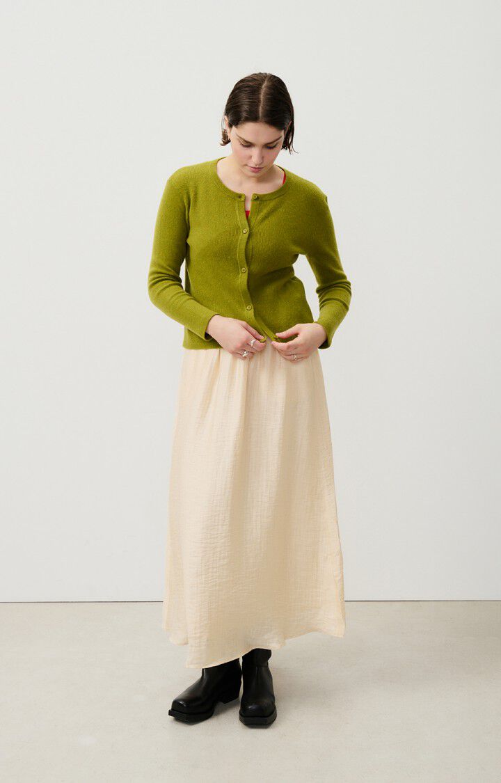 American Vintage Gilet Femme Raxow - CAMELEON CHINE 56 Manches Longues Vert - H24