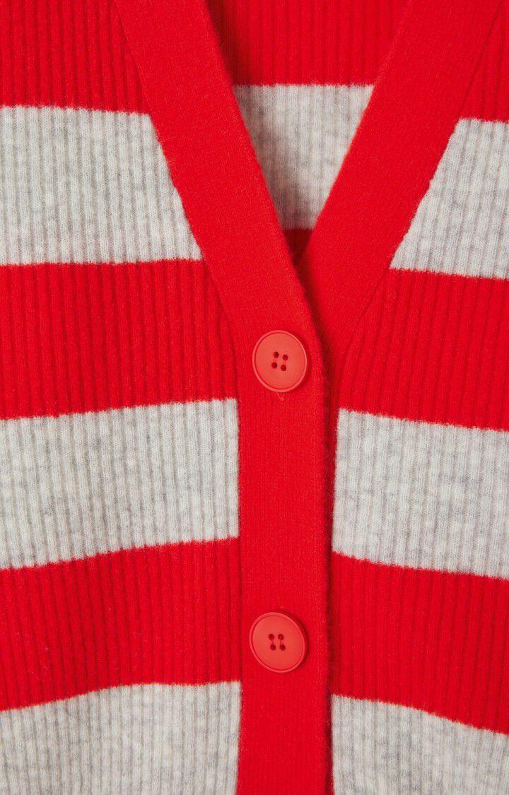 American Vintage Gilet Femme Raxow - GRIS CHINE RAYE FRAISE 53 Manches Longues Gris - E25