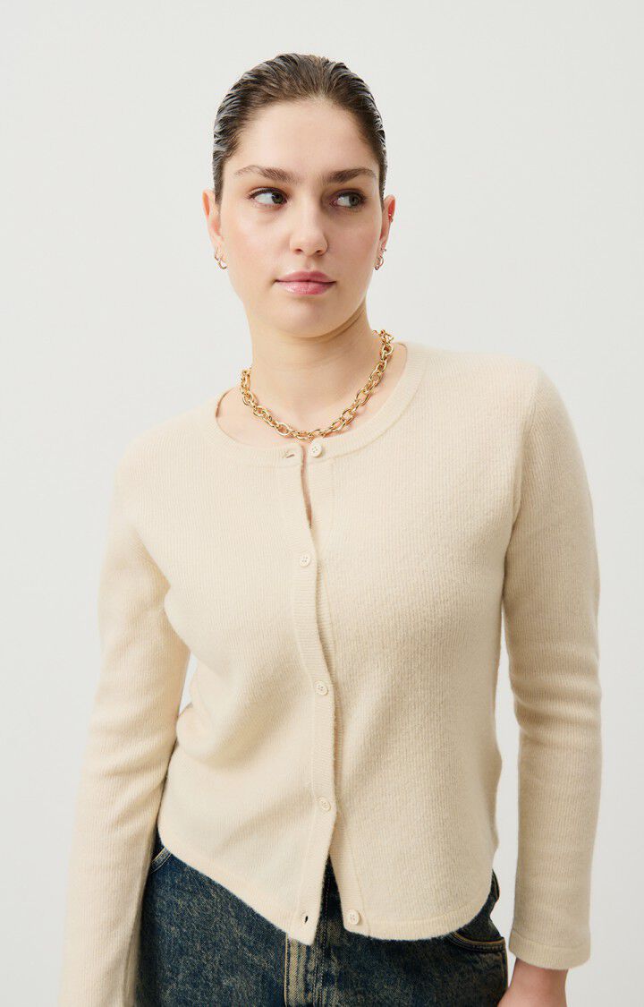 american vintage Gilet femme Raxow - NATUREL 56 Manches longues Beige - H24
