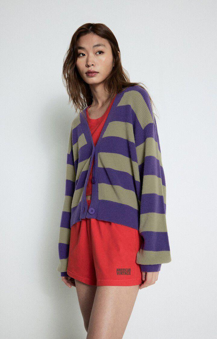 american vintage Gilet femme Raxow - VIOLET RAYE RIVE 53 Manches longues Violet - E25