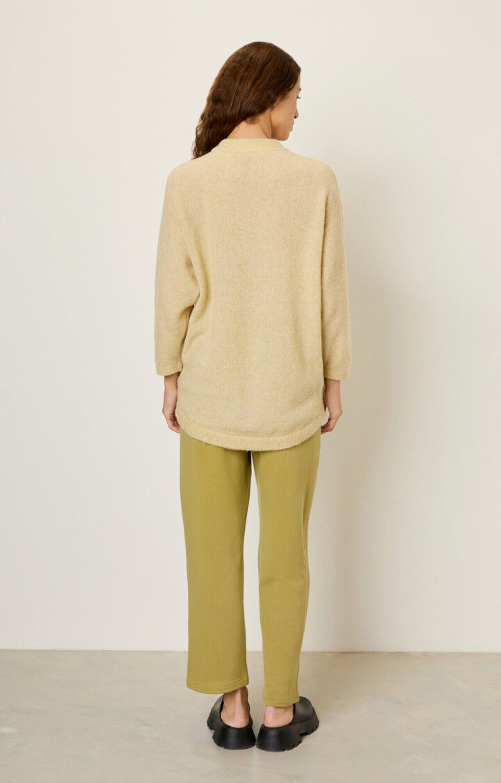 American Vintage Gilet Femme Razpark - ORGEAT CHINE 40 Manches Longues Beige - H22