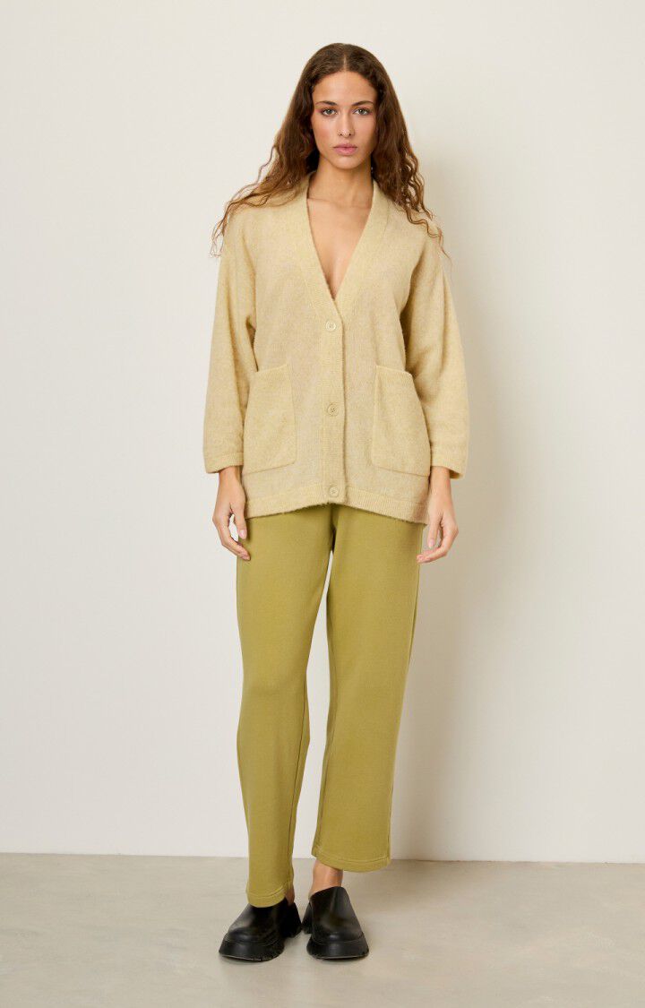 American Vintage Gilet Femme Razpark - ORGEAT CHINE 40 Manches Longues Beige - H22