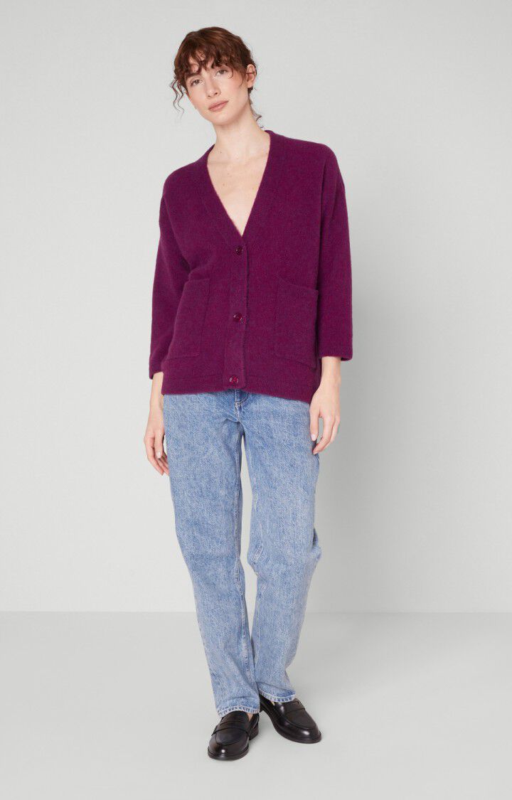 American Vintage Gilet Femme Razpark - RAISIN CHINE 40 Manches Longues Violet - H22