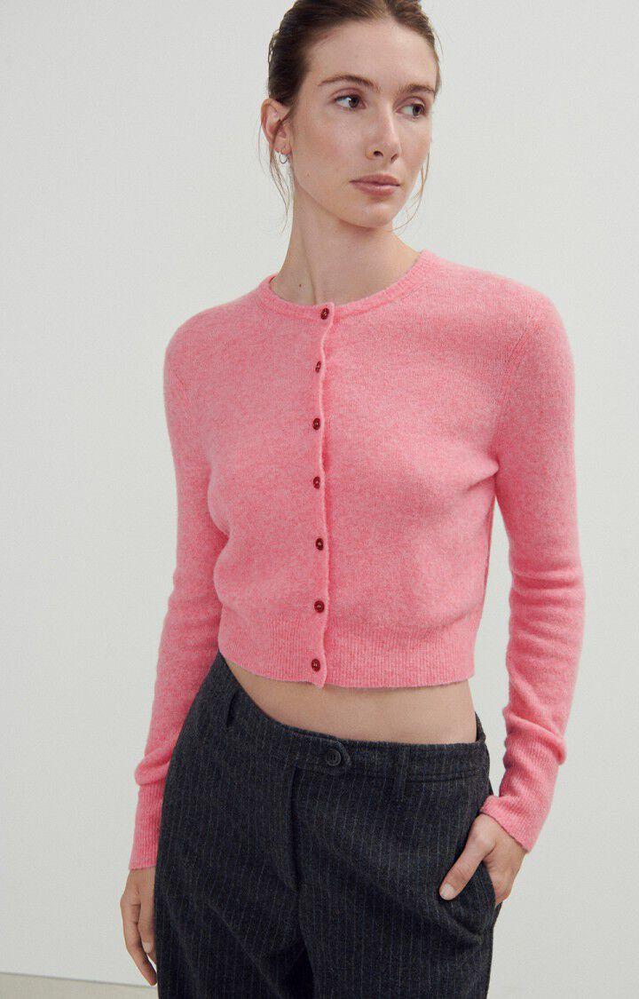 american vintage Gilet femme Razpark - ROSE BONBON CHINE 60 Manches longues Rose - H23