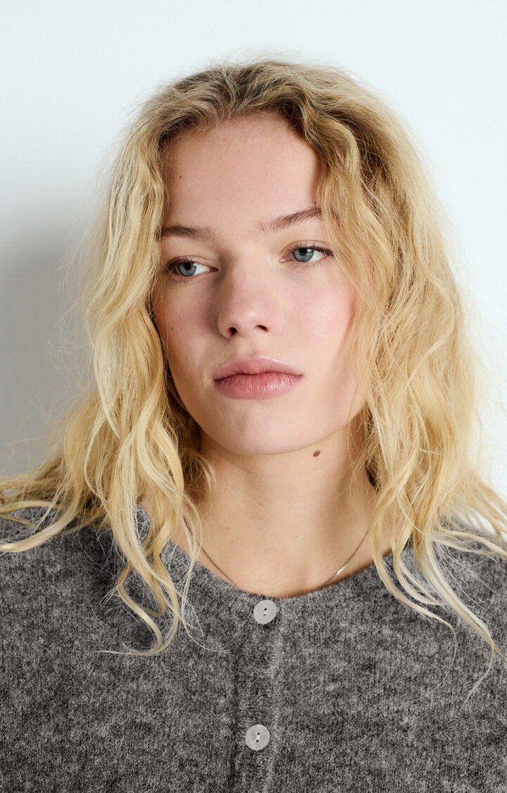 American Vintage Gilet Femme Vitow - ACIER CHINE 50 Manches Longues Gris - E25