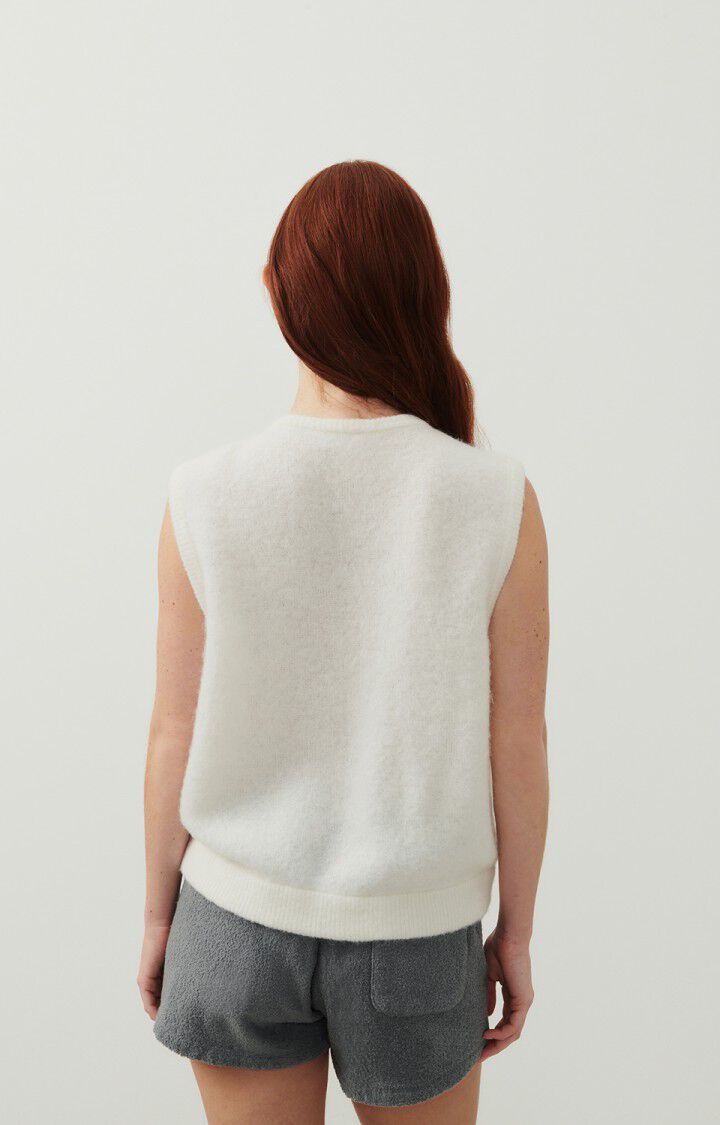 American Vintage Gilet Femme Vitow - BLANC 0 Sans Manches Blanc - E24