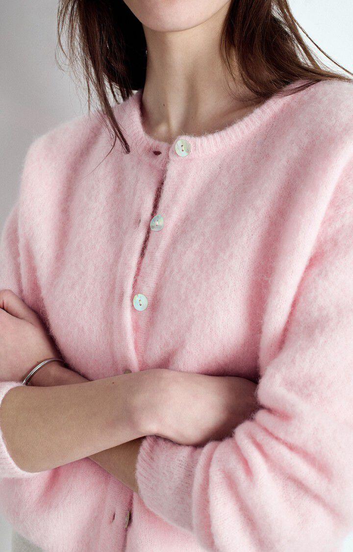 American Vintage Gilet Femme Vitow - DRAGEE CHINE 50 Manches Longues Rose - E25