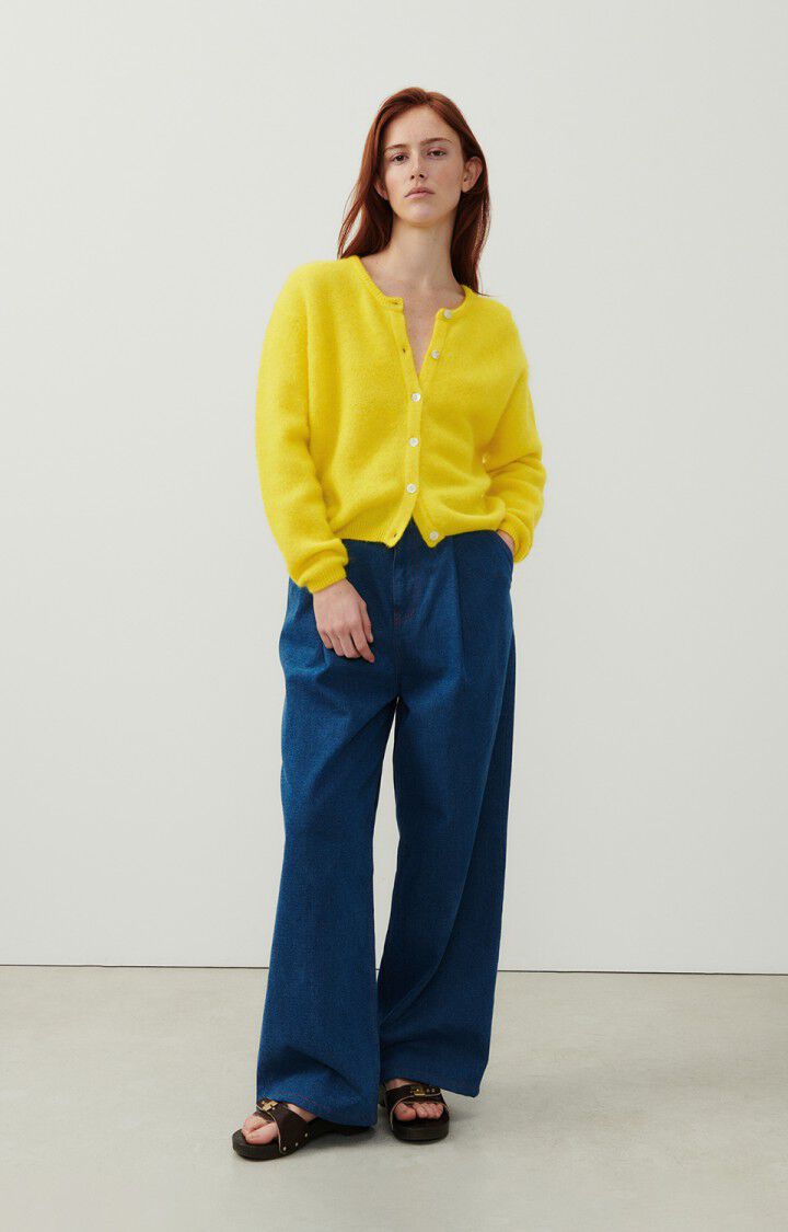 American Vintage Gilet Femme Vitow - ETINCELLE 50 Manches Longues Jaune - E24