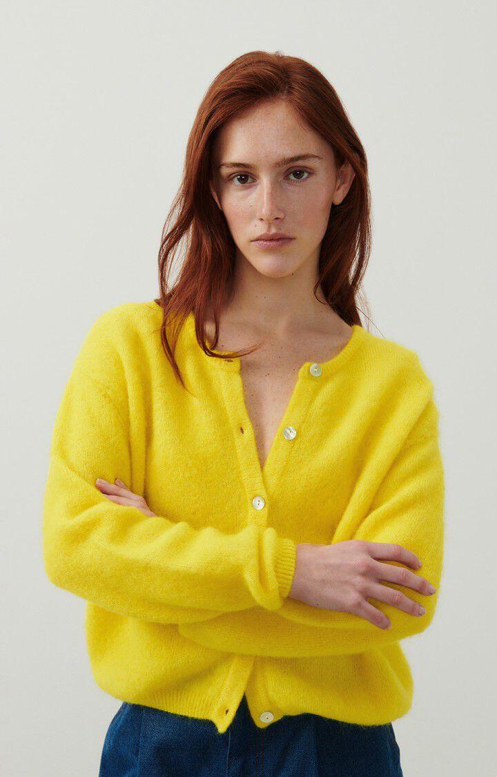 american vintage Gilet femme Vitow - ETINCELLE 50 Manches longues Jaune - E24