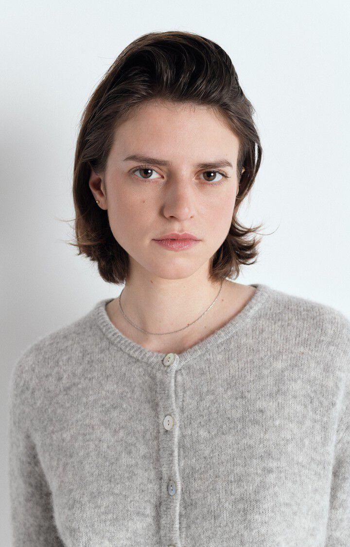 American Vintage Gilet Femme Vitow - GRIS CLAIR CHINE 50 Manches Longues Gris - E25