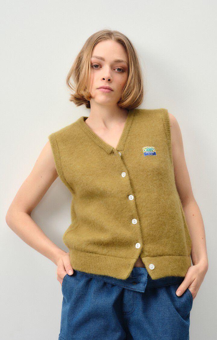 american vintage Gilet femme Vitow - MARAIS 0 Sans manches Marron - E24