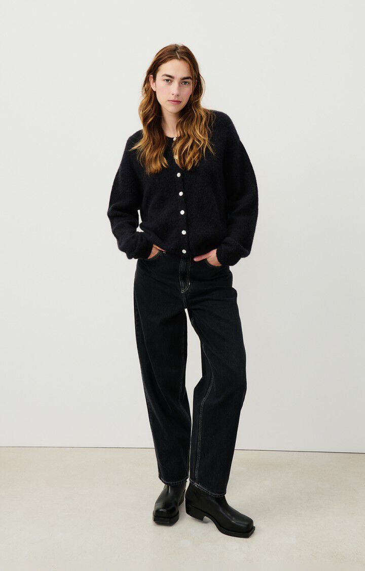 American Vintage Gilet Femme Vitow - NOIR 50 Manches Longues Noir - E25