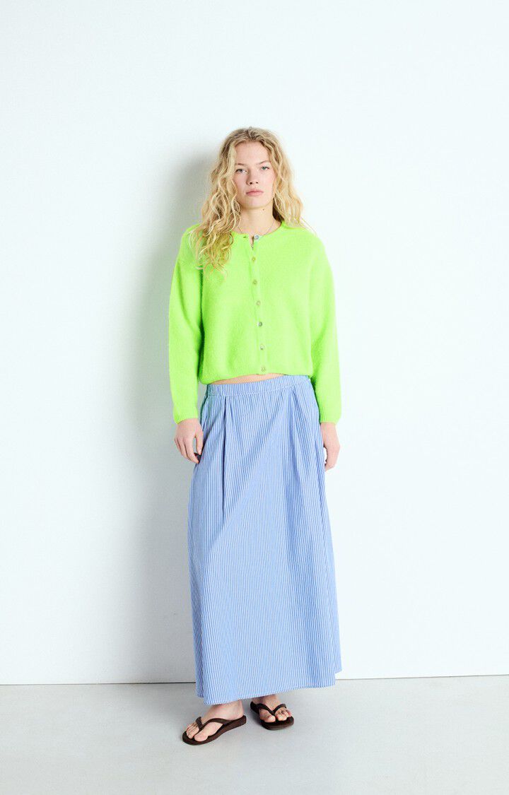 American Vintage Gilet Femme Vitow - POMME FLUO 50 Manches Longues Vert - E25