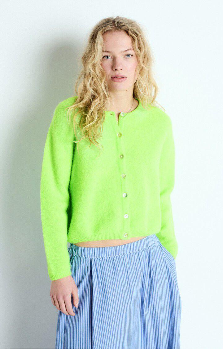 american vintage Gilet femme Vitow - POMME FLUO 50 Manches longues Vert - E25