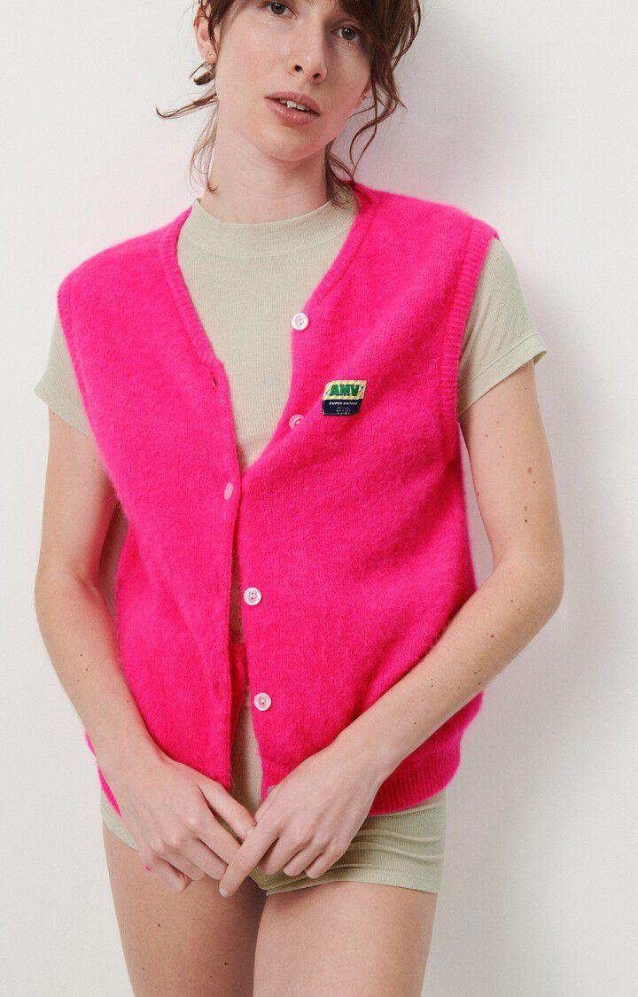American Vintage Gilet Femme Vitow - ROSE FLUO CHINE 0 Sans Manches Rose - E24