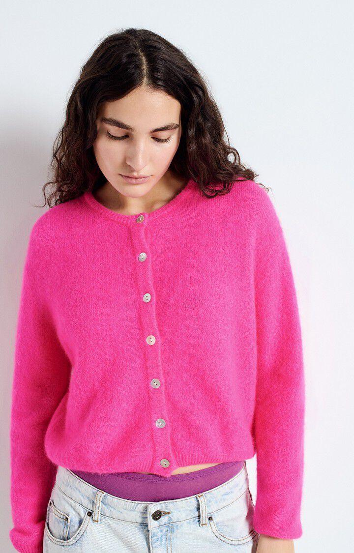 american vintage Gilet femme Vitow - ROSE FLUO CHINE 50 Manches longues Rose - E25