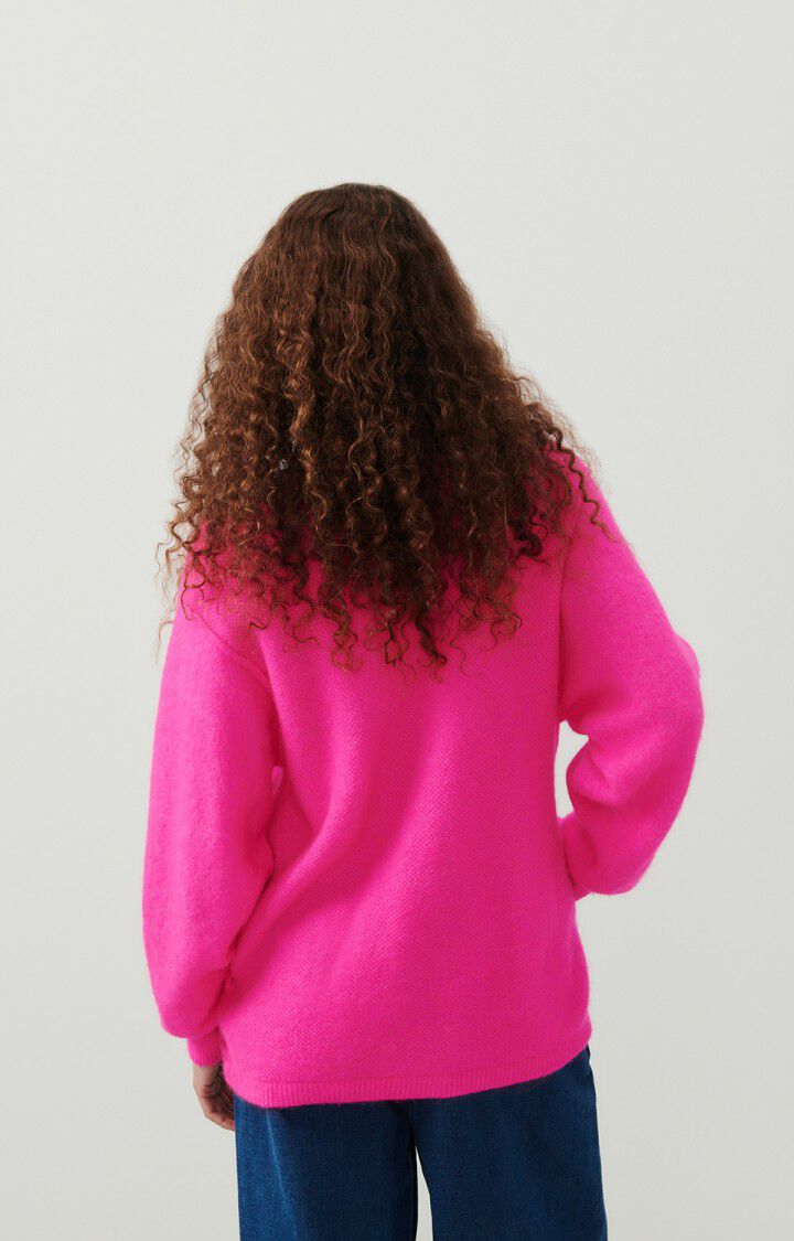 American Vintage Gilet Femme Vitow - ROSE FLUO CHINE 56 Manches Longues Rose - E24