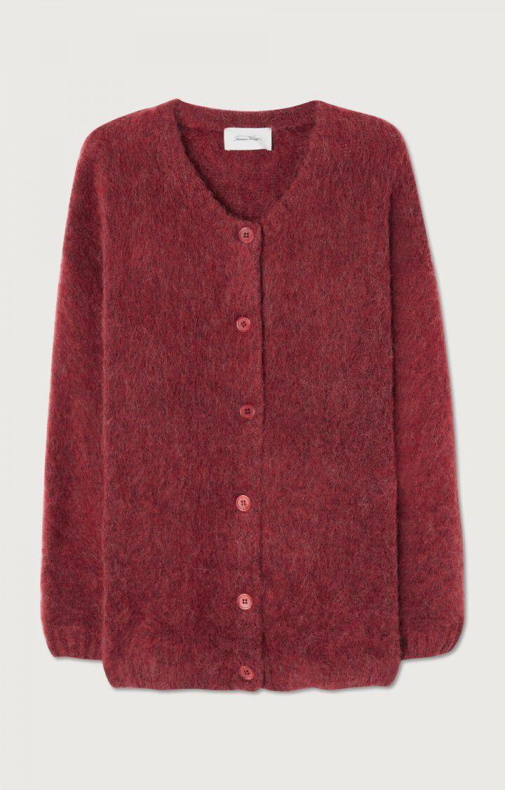 american vintage Gilet femme Yanbay - AIRELLE CHINE Manches longues Rouge - H22B