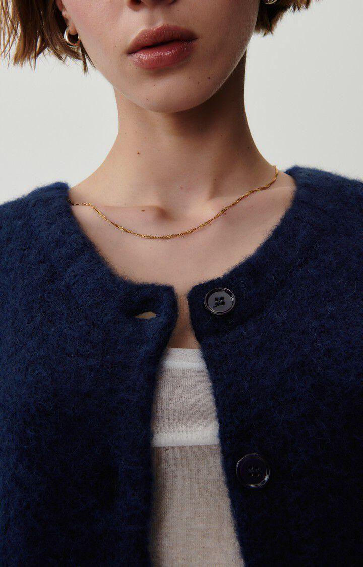 American Vintage Gilet Femme Yanbay - ASTRE CHINE 50 Manches Longues Bleu - E23