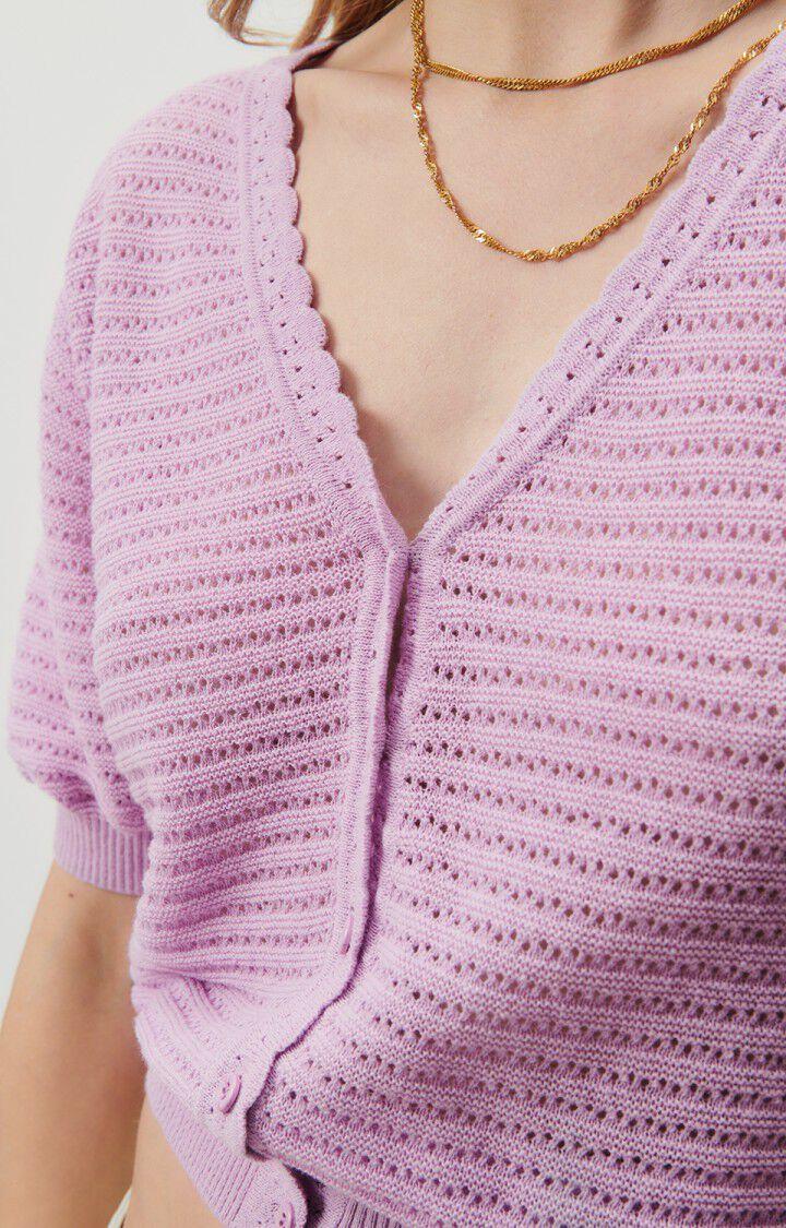 American Vintage Gilet Femme Yogo - PARME 28 Manches 7/8 Violet - E23