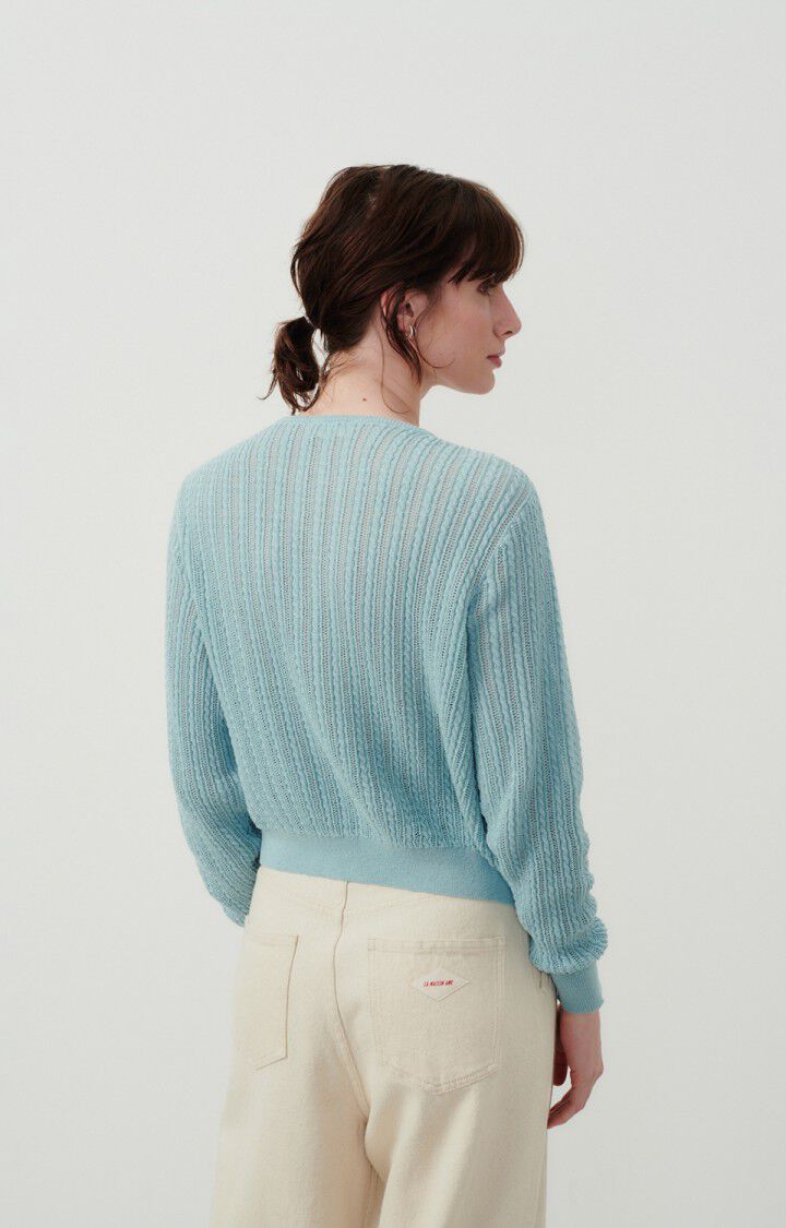 American Vintage Gilet Femme Yogo - SOURCE 56 Manches Longues Bleu - E24