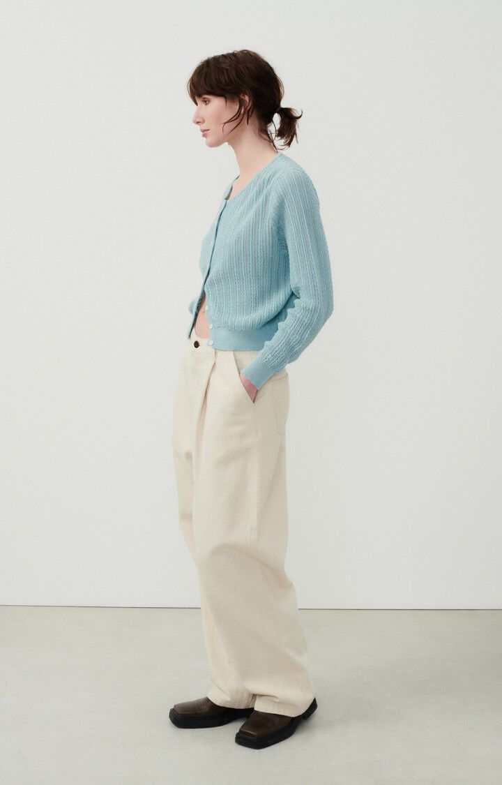 American Vintage Gilet Femme Yogo - SOURCE 56 Manches Longues Bleu - E24